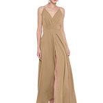 Gadgets Appliances Women’s Ankle Length Long Sleeveless Maxi Dress| Polyester (Dark Golden) – Set of 1