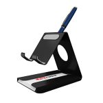 Portronics Modesk 4 Universal Desktop Mobile Phone Holder Stand with Card & Pen Holder for All Smartphones, Tabs, Kindle, ipad (Up to 7 inch) Black