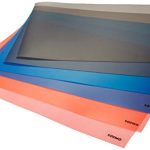 Amazon Brand – Solimo PVC Fridge Multipurpose Rectangular Mat, Black, Blue and Red – Set of 6, Polyvinyl Chloride