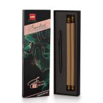 Cello Signature Jubilee Gift Set|Blue Ink|1 Ball Pen + 1 Birthday Scroll|Matte Black Finish|Premium Metal Pens for Office Use|Birthday Gifts for Men & Women|Best Diwali Gift|Corporate Gifting