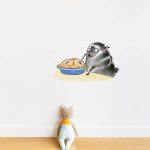 GADGETSWRAP Smart Pug Eating Pie with Straw Wall Sticker for Home Office Wall Decoration Vinyl Decal Sticker