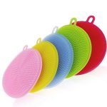 N M Z Cleaning Supplies Sponges Silicone Scrubber for Kitchen Non Stick Dishwashing & Baby Care Sponge Brush Household Health Tool (Multicolor, 2pcs)