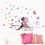 Gadgets Wrap Butterfly Flower Fairy Stickers for Kids Rooms Girls Decals DIY Poster Living Room Wall Sticker Home Décor