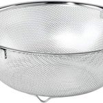 FRESHOME Multipurpose Stainless Steel Collander for Washing Rice, Fruits, Vegetables and Grains to Filter Easily in The Kitchen Bowl (28x28x9 cm)