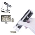 Cainda 4K 3840x2160P WiFi Digital Microscope for iPhone/Android Cellphones and Windows Mac PC, Wireless Handheld Microscope with Stand for Adults and Kids