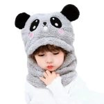 Dressify – Kids Autumn Winter Hat Lovely Panda with Long Ears Caps Soft Warm Stretch Beanie Boys & Girls Grey Color 5-6 Year Kids