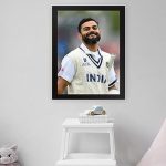 GADGETS WRAP Printed Photo Frame Matte Painting for Home Office Studio Living Room Decoration (11x17inch Black Framed) – Captain Virat Kohli Poster