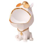 GADGET GEAR Cool Big Mouth Bulldog Storage Holder Showpiece for Home Decor Item, Kitchen, Livingroom, Office, Gift Item, Table Decoration (White)