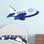 Gadgets Wrap Cartoon Airplane Wall Stickers Colored Aircraft Decals for Kids on Door