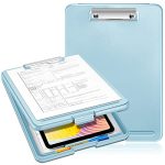 SITHON Nursing Clipboard with Storage, Lightweight Portable Writing Clipboard with Compartment Organizer for Nurse Doctor Medical Professionals Teachers Students Sales Coach School Office, Blue