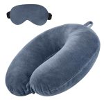 GREELI Neck Pillow for Travelling Luxurious Airplane Travel Pillow Head Rest Neck Holder Pillow Combo with Premium Eye Mask & 5 Years Warranty