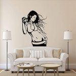 GADGETS WRAP “Listen to Music Sexy Woman” Personality Fashion Decorative Removable Vinyl Wall Stickers for Bathroom/Bedroom,