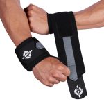 Nivia Weight Lifting Wrist Support with Thumb Loop Strap for Gym & Fitness/Made of Velcro and Elastic Band for Men & Women (Black/Grey)