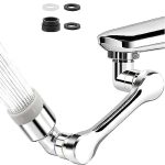 Prostuff.in 1080° Rotatable Multi-Functional Extension Faucet Water Filter 2 Modes Splash Extension Tap Extender For Kitchen Sink Wash Basin Accessories Silver Color 1 Pcs