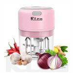 Rico Japanese Technology Wireless Mini Electric Chopper | 1 Year Replacement Warranty | Unbreakable Bowl| One Touch Operation| 10 Seconds for Mincing Garlic, Ginger, Onion, Vegetable, Meat – 250 ML