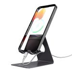 Portronics MODESK Universal Mobile Holder Stand with Metal Body, Anti Skid Design, Light Weight for All Smartphones, Tablets, Kindle, iPad(Grey)