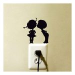 GADGETS WRAP Boy Kiss Girl Art Switch Sticker Living Room Bedroom Decorative Wall Stickers Wall Decoration Decal Sticker