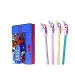 SHOPAHOLIC �Spider Man Printed Jumbo Gadget Calculator Pencil Box with 4 Unicorn Pen(Multi Color)