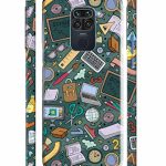 Mugruch Colorful Hard Back Case Cover for Xiaomi Redmi Note 9 | Student Study Gadgets Pattern | Design- – D24