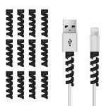 SWAPKART Multipurpose Protection Spiral Cable & Wire Protectors Spring Wire for All Wired Accessories for USB Charger Data Cable Earphone Elastic Cord Saver(Black)(12 pcs)
