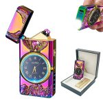 BABOBIU Electric Lighter Cool Lighter Stylish Cool Gadget Unique Lighter with Cool Clock dial for Lovers,Family Members,Boyfriend,Husband (Colorful)