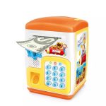 BAREPEPE Tango Orange Piggy Bank for Kids Electronic ATM Money Machine with Password and Finger Sensor Lock Piggy Bank