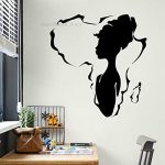 Gadgets Wrap Creative Africa Woman Female Face Map Wall Sticker Wall Decal Mural Vinyl Sticker (56cm x 60cm)