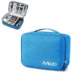 Aavjo Electronics Cosmetics Travel Organizer, Portable Bag for Accessories like Cables, Gadget Storage, Power Bank, Phone Charger, Universal Cable Storage Bag for Office and Home (Blue)