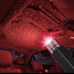 SATLUJ USB Roof Star Projector Lights with 3 Modes USB Portable Adjustable Flexible Interior Car Night Lamp Decor with Romantic Galaxy Atmosphere fit Car, Ceiling, Bedroom, Party (Plug&Play, REd)
