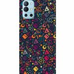 Dugvio Printed Colorful Hard Back Case Cover & Compatible for OnePlus 9R | Traingle Gadget Clipart Pattern (Multicolor)