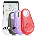 ZOBRAS Smart GPS Tracker 1 Peace, Key Finder Locator Wireless Anti Lost Alarm Sensor Device for Kids Dogs Car Keys Wallets Luggage, APP Control Compatible iOS Android