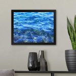 GADGETS WRAP Printed Photo Frame Matte Painting for Home Office Studio Living Room Decoration (11x9inch Black Framed) – Blue Water Wave Abstract