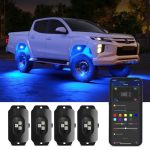 Govee RGBW LED Rock Lights, Car LED Rock Lights with Smart APP Control, Underglow Multicolor Neon Light Pods for Truck, IP67 Waterproof, 64 Scene Effect Modes, Reactive Music Mode, DC 12V (4 Pods)