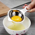 DHRUSIMI Stainless Steel Egg Separator, Egg Yolk Separator, Egg White Separator, Egg Filter, Egg Kitchen Tool, Egg Gadgets, Food Certified with Hanging Hook 1 Piece (Egg Separator Spoon)