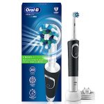 Oral B Vitality 100 Black Criss Cross Electric Rechargeable Toothbrush for Adults Powered by Braun