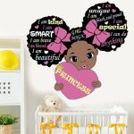 GADGETS WRAP Black Girl Magic Inspirational Wall Decals Quote I’m Kind Princess Wall Sticker Pink Motivational