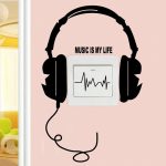 Gadgets Wrap Funny DIY Headset Switch Sticker Wall Stickers for Kids Rooms Bedroom Wall Decal Mural Vinyl Sticker (50cm x 60cm)