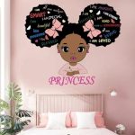 GADGETS WRAP Black Girl Magic Inspirational Wall Decals Quote I’m Kind Princess Wall Sticker Pink Motivational Saying Positive Words Wall Sticker