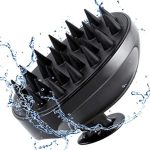 E-COSMOS Hair Scalp Massager Shampoo Brush with Soft Silicone Bristles Kitchen for Anti Dandruff Removal Head Massager Prevents Hair loss for Men, Women (BLACK)