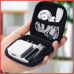 Wolpin Portable Travel Organizer Case for Earphones, Data Cables, Charger, Pen Drives, Memory Card, (Black)