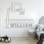 Gadgets Wrap Custom Basketball Name Wall Decals Boys Teens Room Personalized Home Decor Wall Decal Mural Vinyl Sticker (55cm x 66cm)