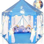 BabyGo Kids Prince Princess Castle Tent for Kids | Theme Play Tent with for Kids | Mosquito Net Design Tent for Kids | Lighting Tent House | Blue Color