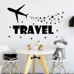 Gadgets Wrap Wall Sticker Travel Wall Decal Airplane Star Kids Art Nursery Room