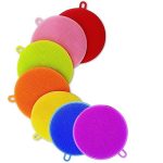 Silicone Scrubber(5 Pack), Silicone Sponges Multipurpose Kitchen Scrub Brush for Dish Pot and Veggies Fruit Smart Kitchen Gadgets Brush Accessories 5 Colors