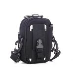 CARRY TRIP Tactical MOLLE Pouch with Adjustable Shoulder Strap,Hiking Waist Pack, Tactical Bag Multi-Purpose Utility Gadget Tool Belt, for Outdoor Hiking Camping Cycling Fishing Daily Use (Black)