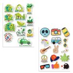 100yellow® Go Green & Boy Theme Combo Vinyl Stickers for Mobile/Laptop Electronic Gadgets/Car or Bikes | Multicolor| Set of 2