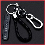 wolpin Anti-Lost Car Keychains with Phone Number Tag Metal Keychain Double Pendant Keyring for Car, Bike, Office Home