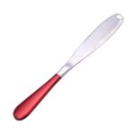 Potency Butter Knife, Elegant Gift Butter Knife Spreader with Holes, Stainless Steel Easy Spread Butter Knife & Curler that makes the Butter Spread better | 3 in 1 Kitchen Gadget – Red