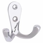 SMART SHOPHAR Aluminium Alloys Double Jack(J) Wall Hook 2 Leg Silver, Pack of 1 / Heavy Duty J Hook for Hanging Keys, Cup, Coat, Hat, Kitchens Towel, Bathroom, Office/Screws with Plastic Plugs