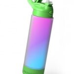 Aquaminder Water Bottle Glows & Beeps to Remind You to Drink More 700 ml Sipper Bottle For Adults and Kids Easy Grip Frosted Tritan Plastic Home Gym Office Yoga (Green)
